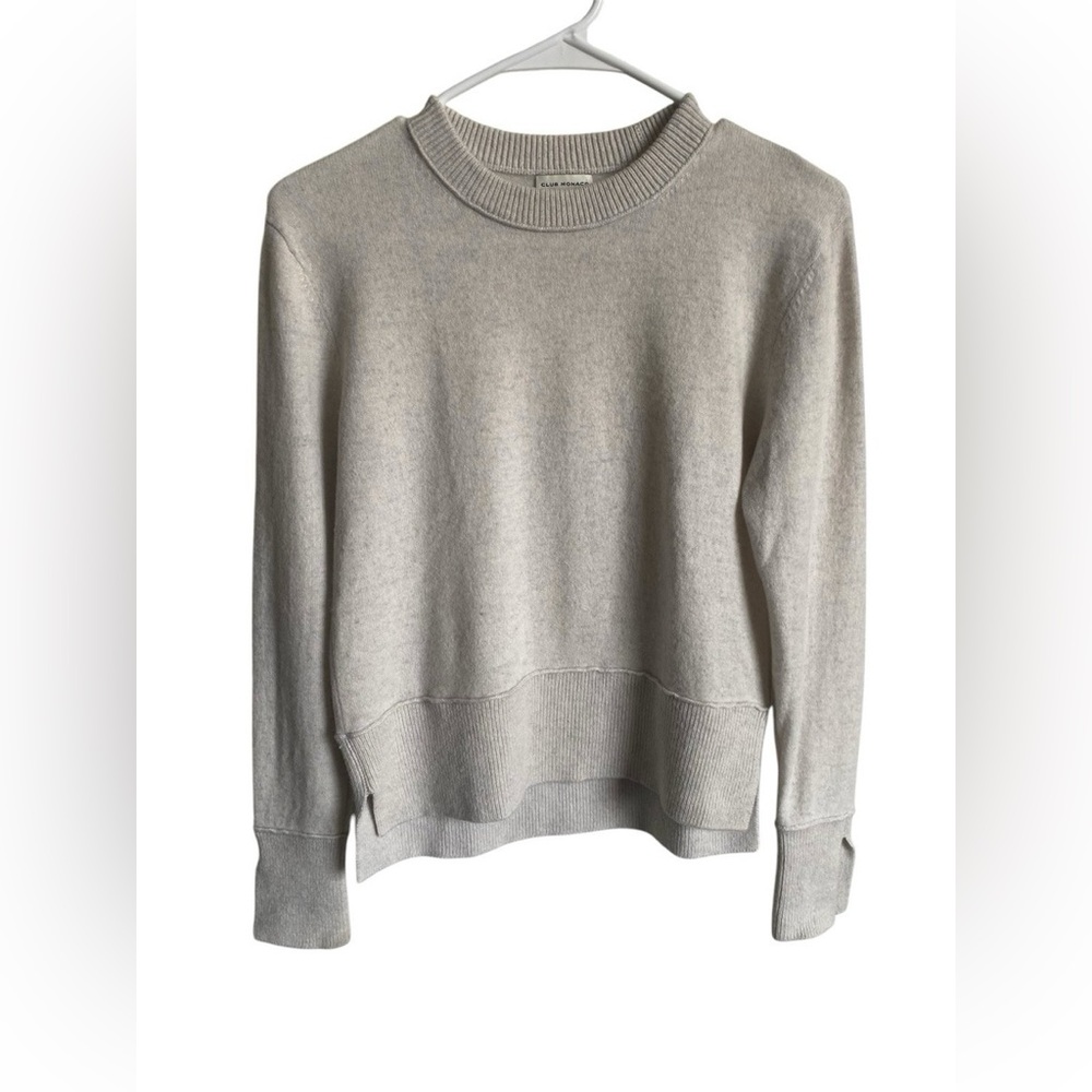 Club Monaco Cream Crew Neck Sweater